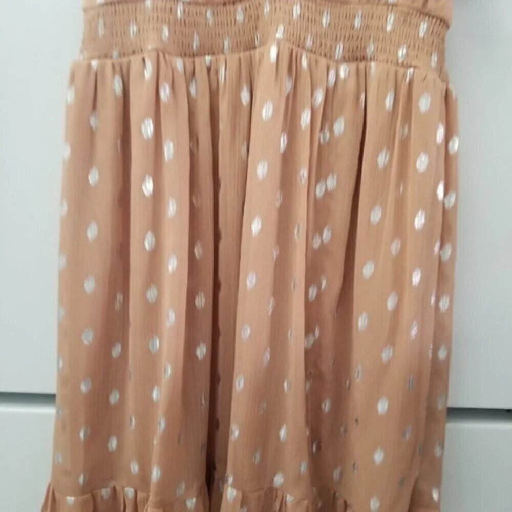 Lulu's Cause to Celebrate Mauve and Silver Ruffled Tiered Midi Dress S - Picture 11 of 11